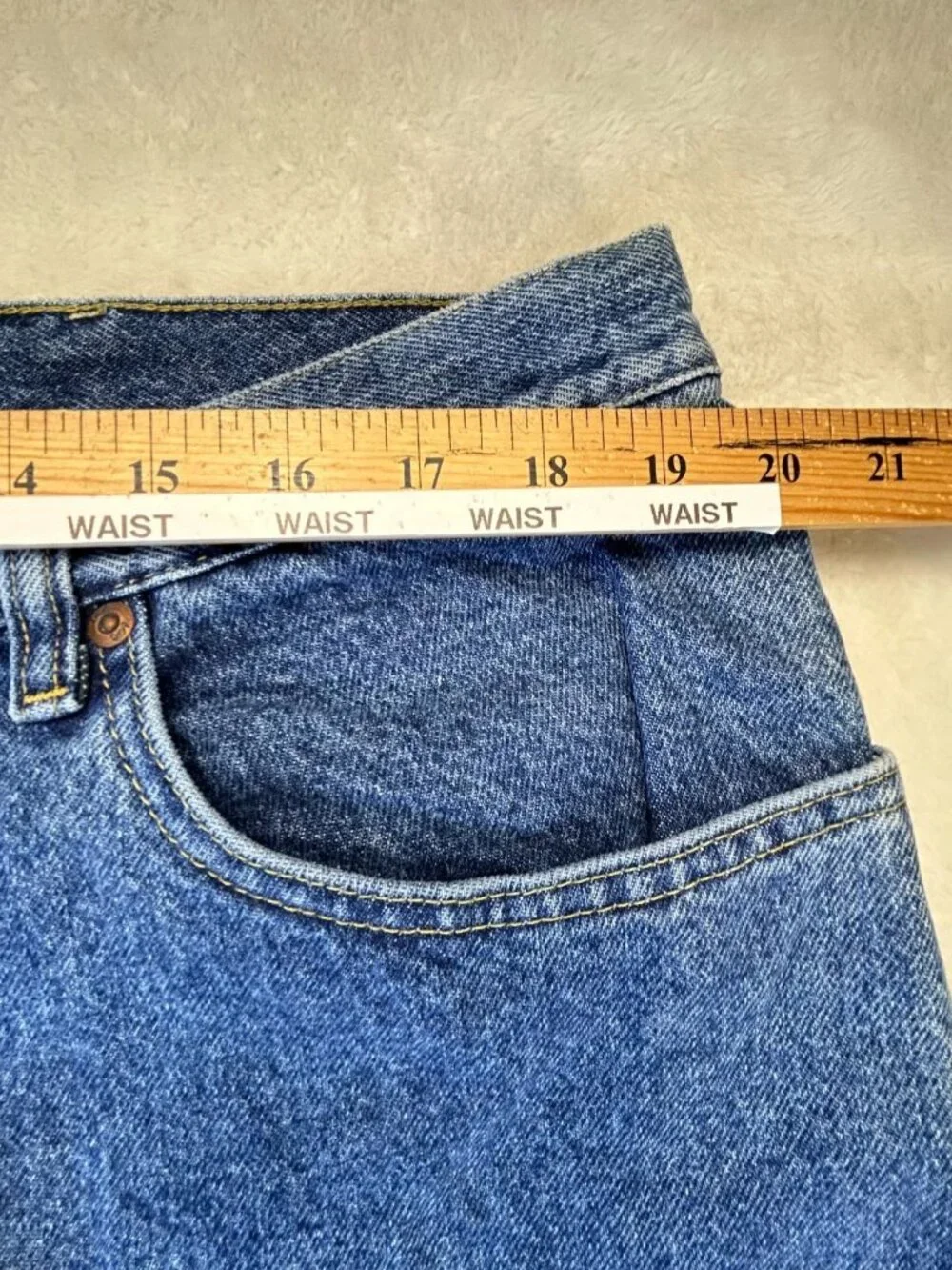 VTG Lee Straight Jeans Mens 42x32 Blue Denim Relaxed Fit Dead Stock Sears
